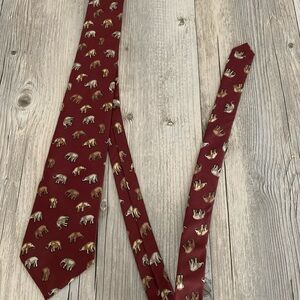 Jim Thompson Mens Luxury High End Thai Silk Tie Elephants 100% Silk